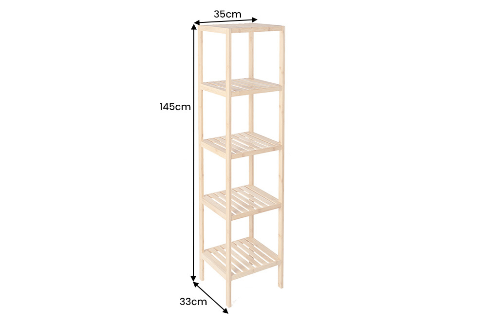 Design Regal LAGOON SPA 145cm Bambusholz vier Fächer Badregal