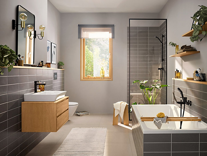 Mitigeur de baignoire Rebris E Noir mat