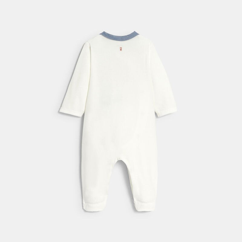 Dors-bien velours animaux de la forêt blanc bébé garçon Blanc