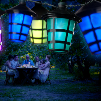 Konstsmide feestverlichting lichtsnoer 20 LED lantaarns multicolor 4,75 m