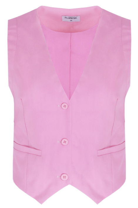 Fluresk roze dames gilet