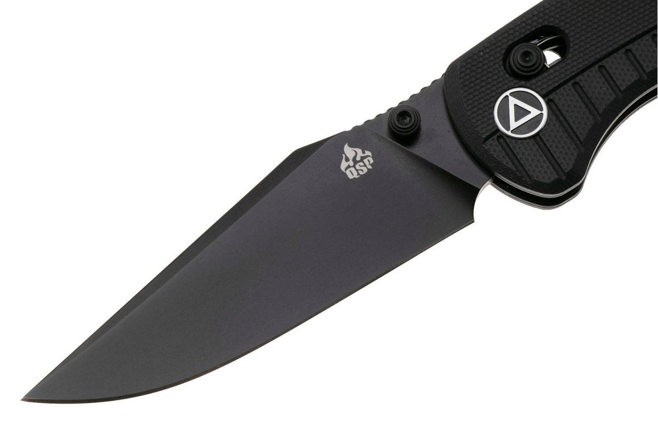 QSP Knife Reptile QS165-C2 PVD 14C28N, Black G10, zakmes