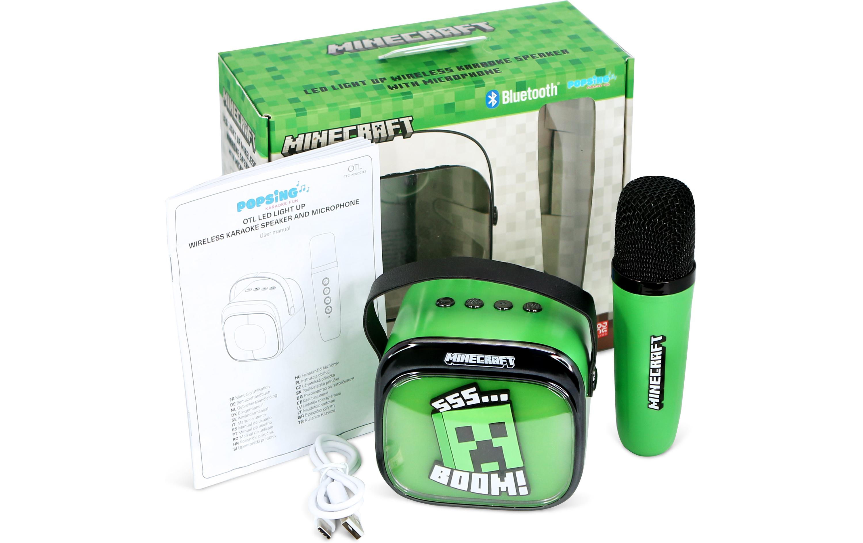 Minecraft LED Wireless Karaoke Lautsprecher und MikrofonMit LED-Leuchten