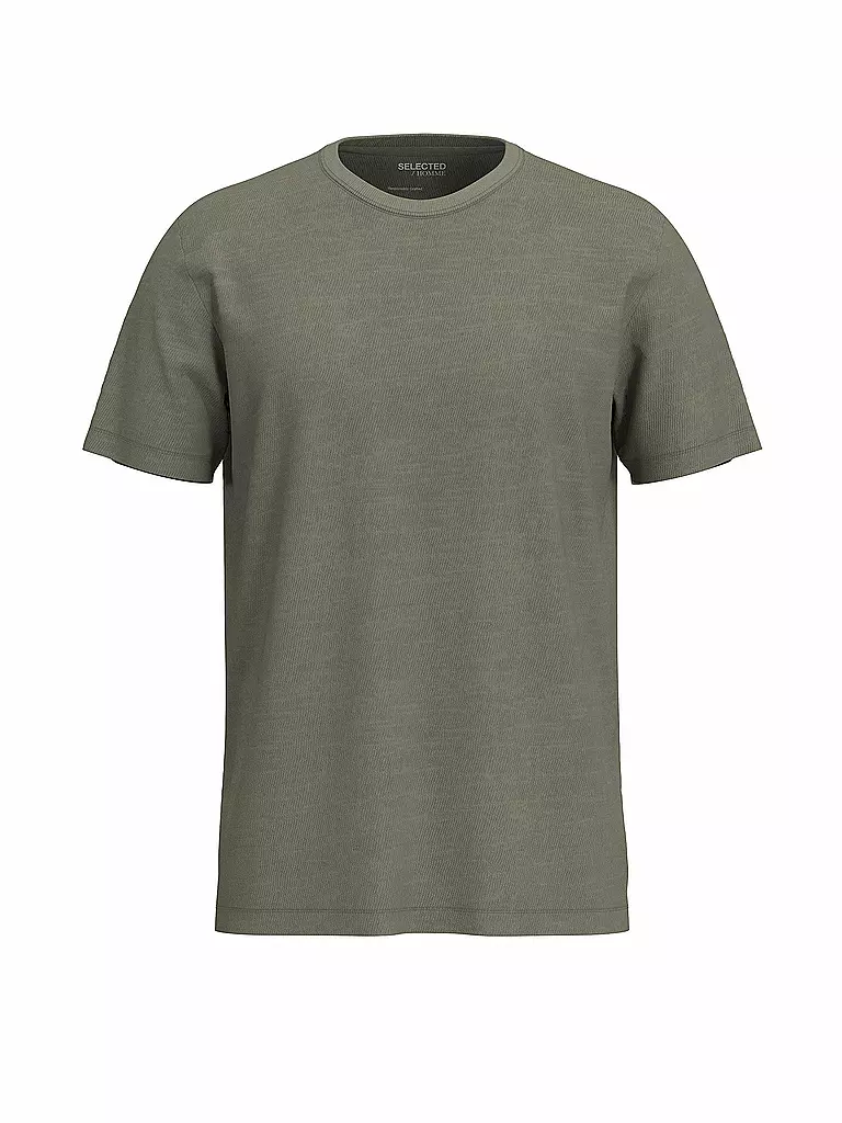 SELECTED T-Shirt SLHASPEN grün