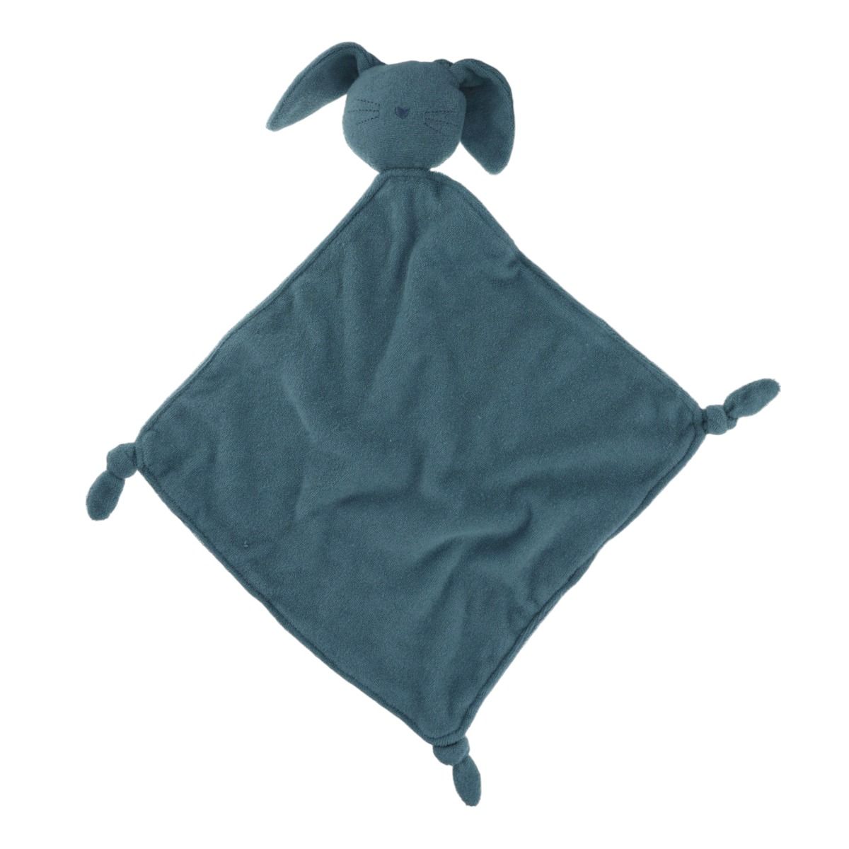 Doudou lapin éponge bleu Amande