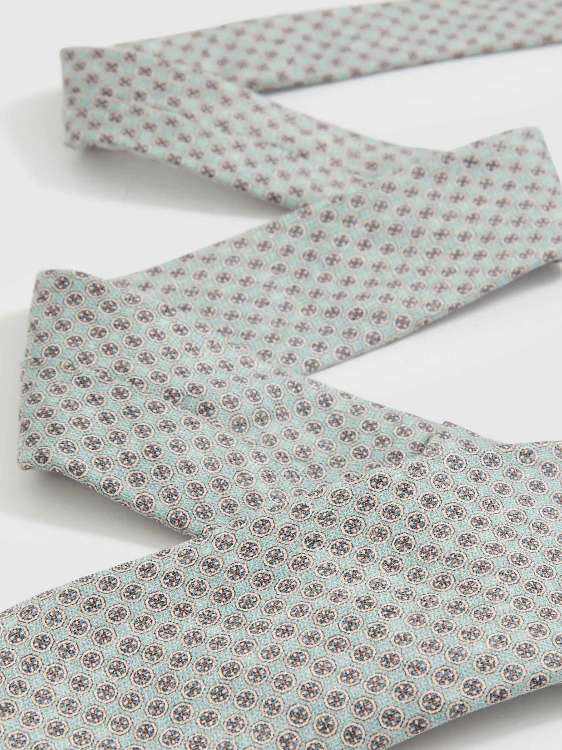 Zacht grijs-groen - Reiss Santo Silk Medallion-Print Tie