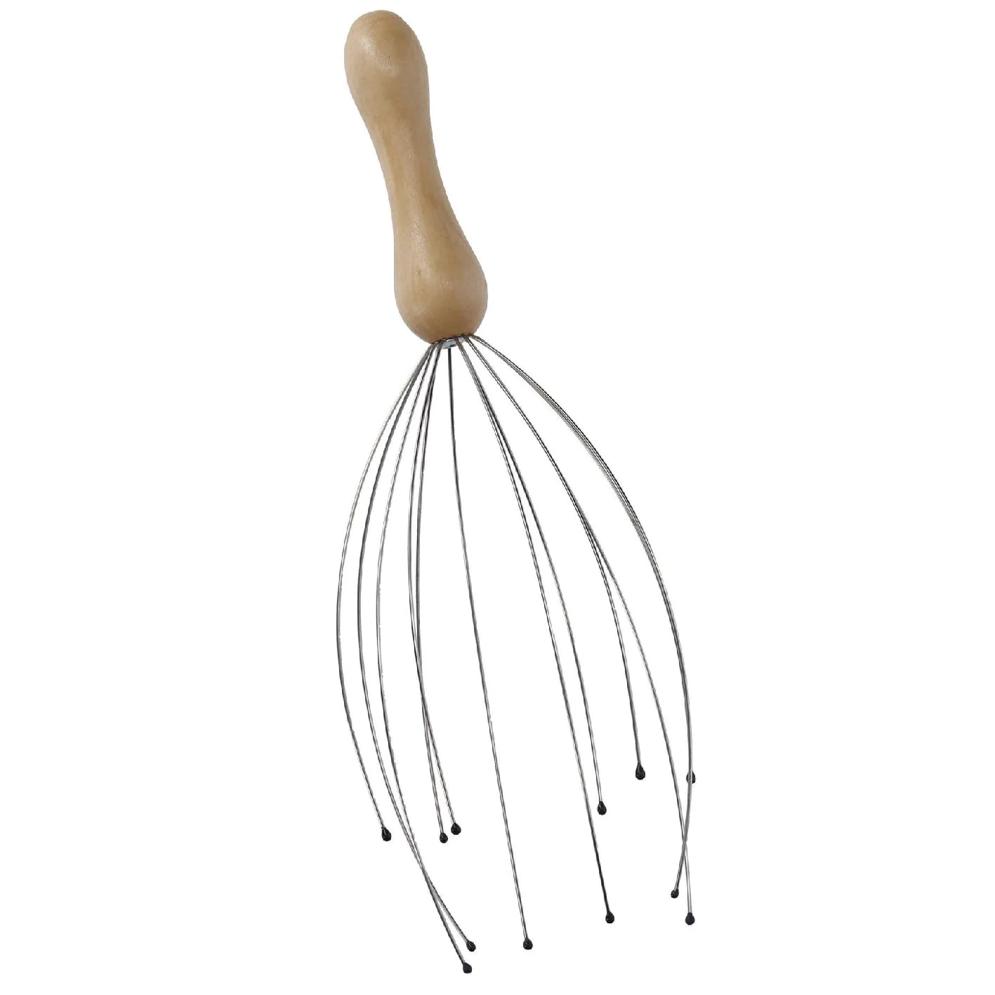 Kopfmassagegerät mit Holzgriff, 25 cm