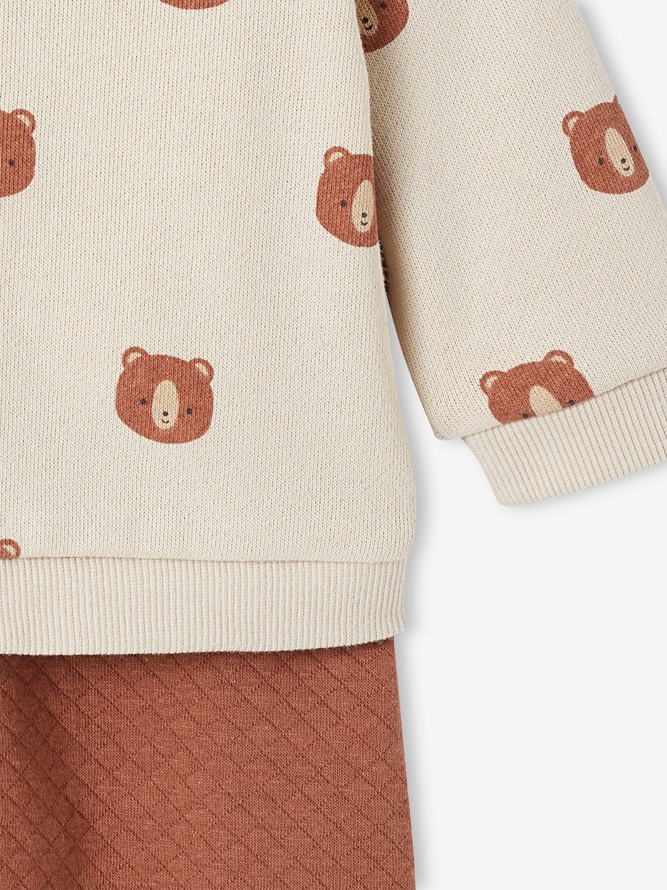 Roupa de bebê: moletom e calça bege