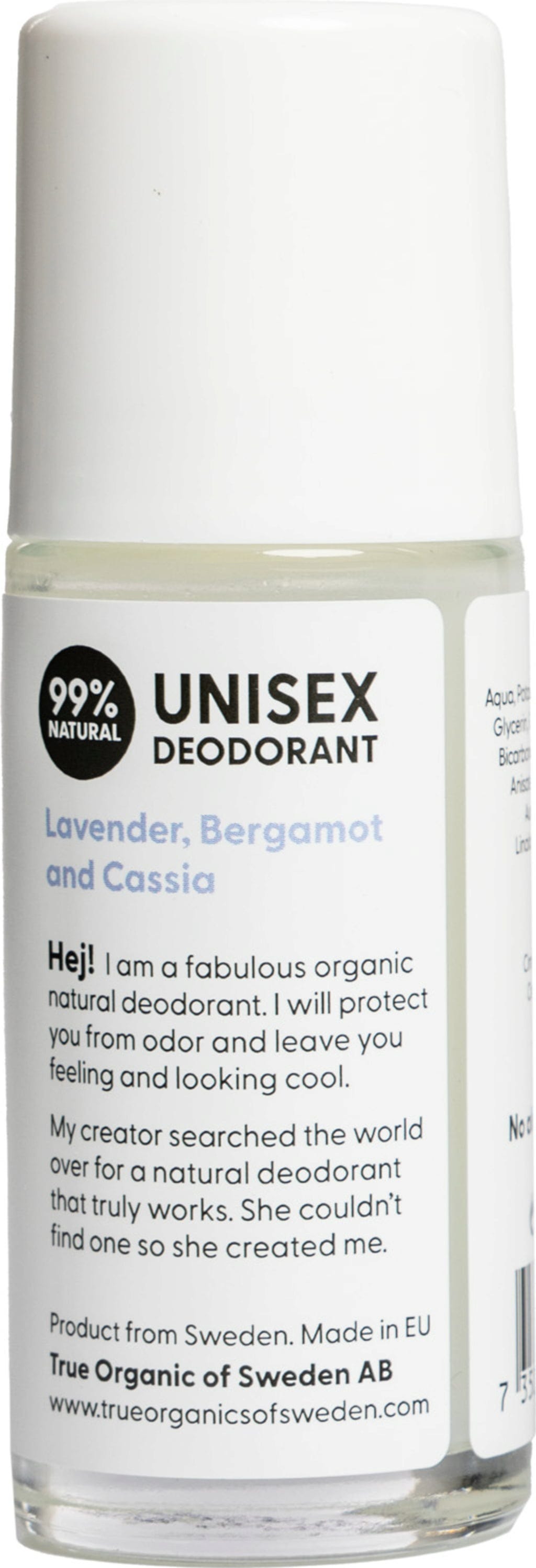 True Organic of Sweden  Undercover Agent Natural Deodorant Lavender, Bergamot and Cassia, 50 ml