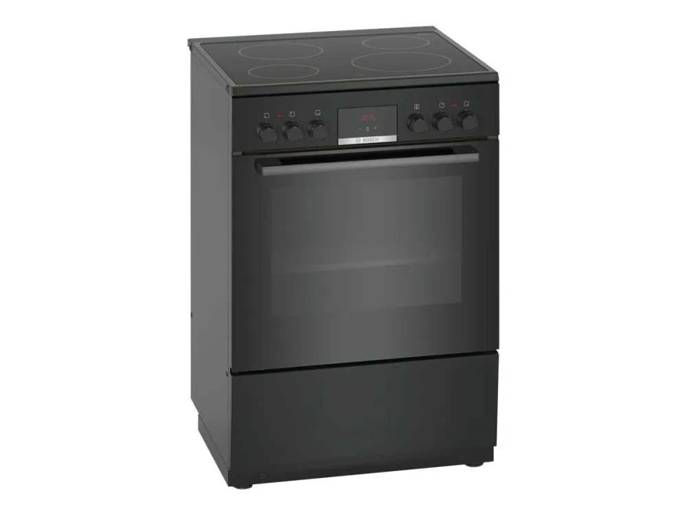 Bosch Serie | 4 HKN31A060U - Komfur - fritstående - bredde: 60 cm - dybde: 60 cm - højde: 90 cm - med selv-rengøring - sort