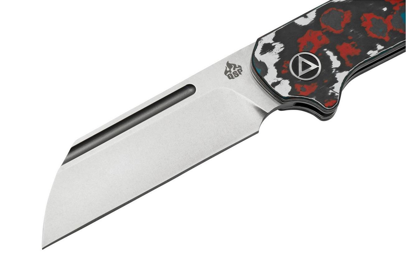 QSP Knife Penguin QS130SJ-F1, CPM 20CV Stonewashed, Fat Carbon Nebula, slipjoint zakmes