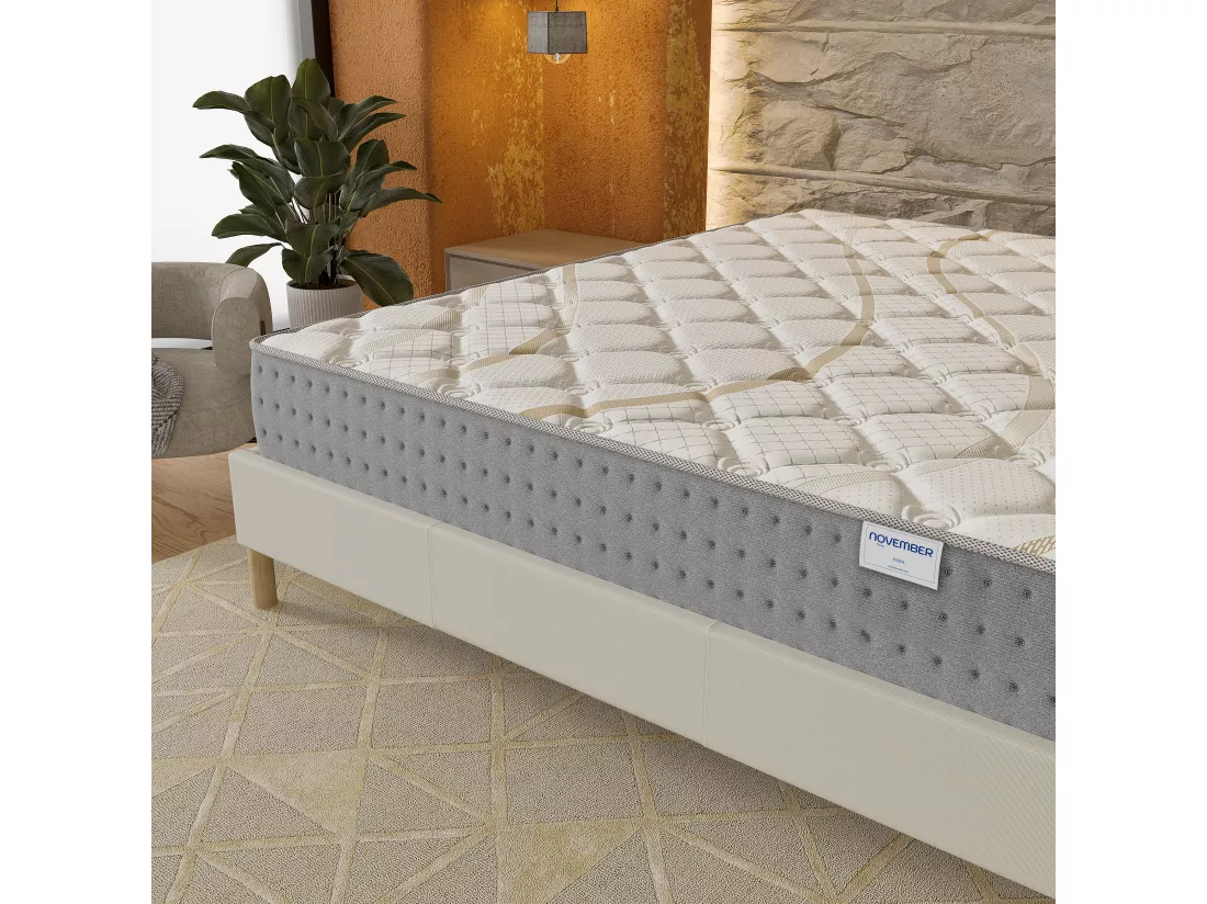 Matelas 120x190cm - Ressorts ensachés + Mousse HR - Épaisseur 25cm