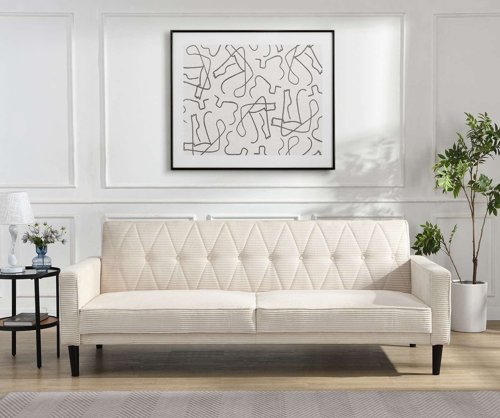 Dorel Home 3-Sitzer »Avon« Schlafsofa 213cm, Bettfunktion (110/190cm), trendiger Cord o. Webstoff