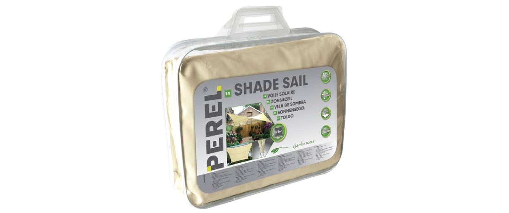 Sonnensegel 500 cm, QuadratischQuadrat, 5 x 5 m, creme