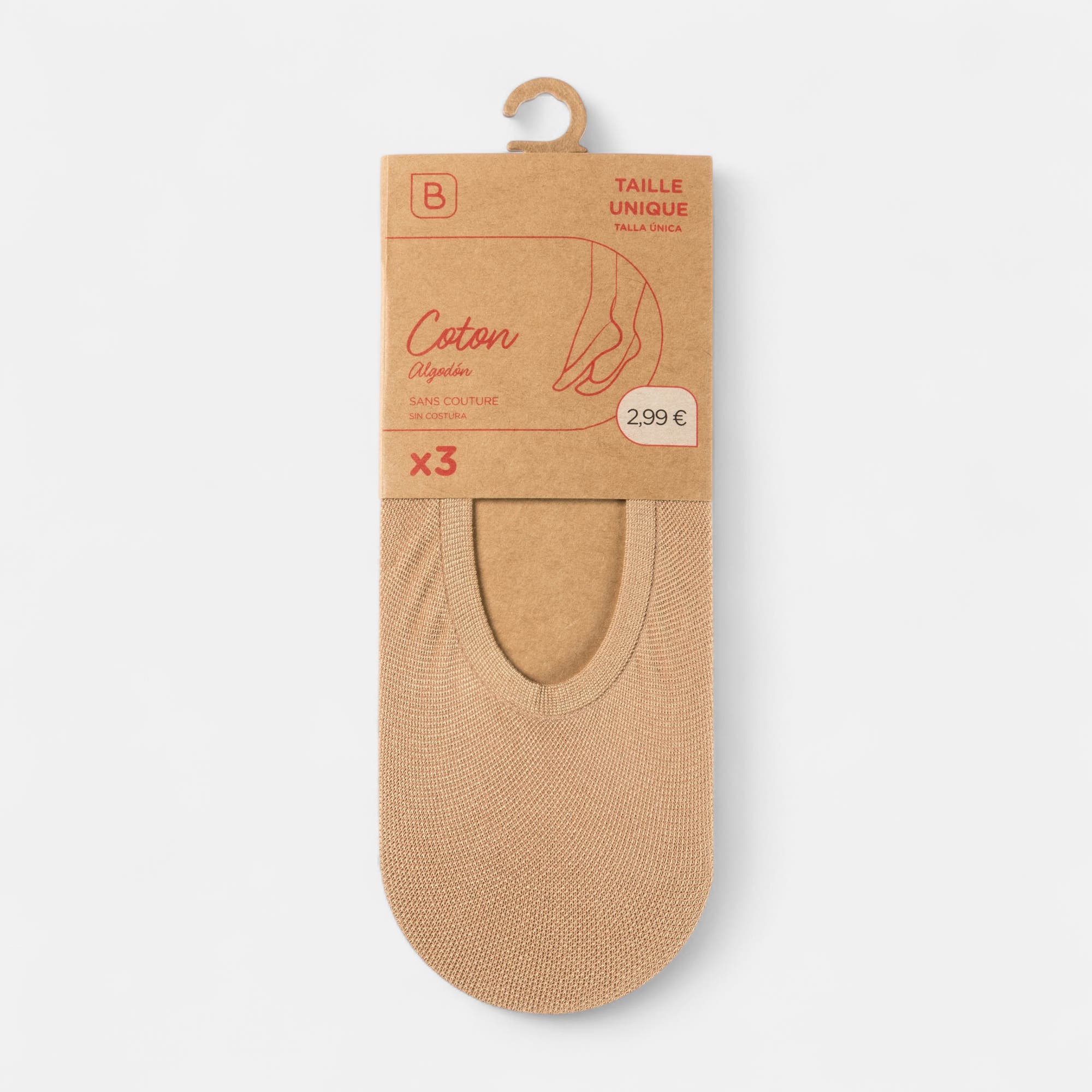 Mi-bas Femme beige