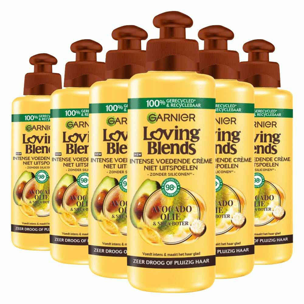 6x Garnier Loving Blends Avocado Olie en Shea Boter Leave-in Crème200 ml