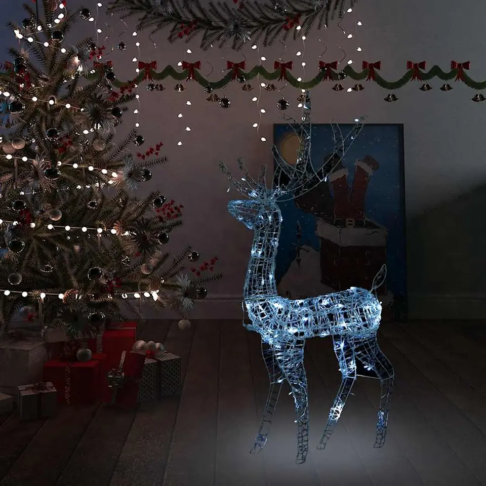 vidaXL - Rendier Kerstdecoratie - Koudwit - 70 x 41 x 120 cm