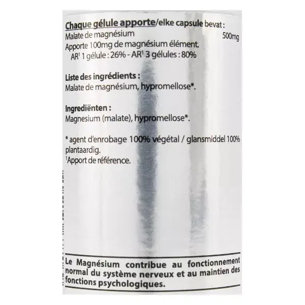 Vit'all+ Magnésium Malate 500mg - 60 gélules végétales