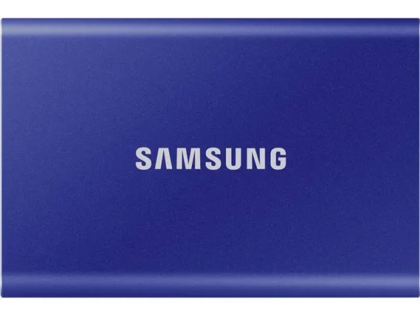 Samsung T7 MU-PC2T0H - SSD - krypteret - 2 TB - ekstern (bærbar) - USB 3.2 Gen 2 (USB-C stikforbindelse) - 256-bit AES - indigoblå