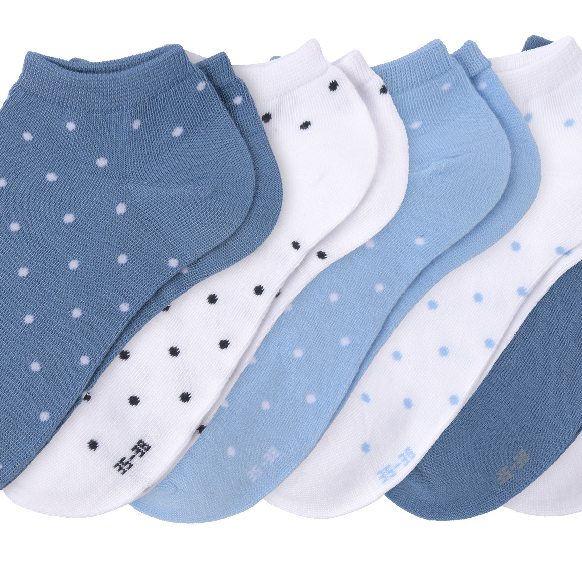 Gina Benotti 7 Paar Damen Sneaker-Socken im Set hellblau / weiss / blau