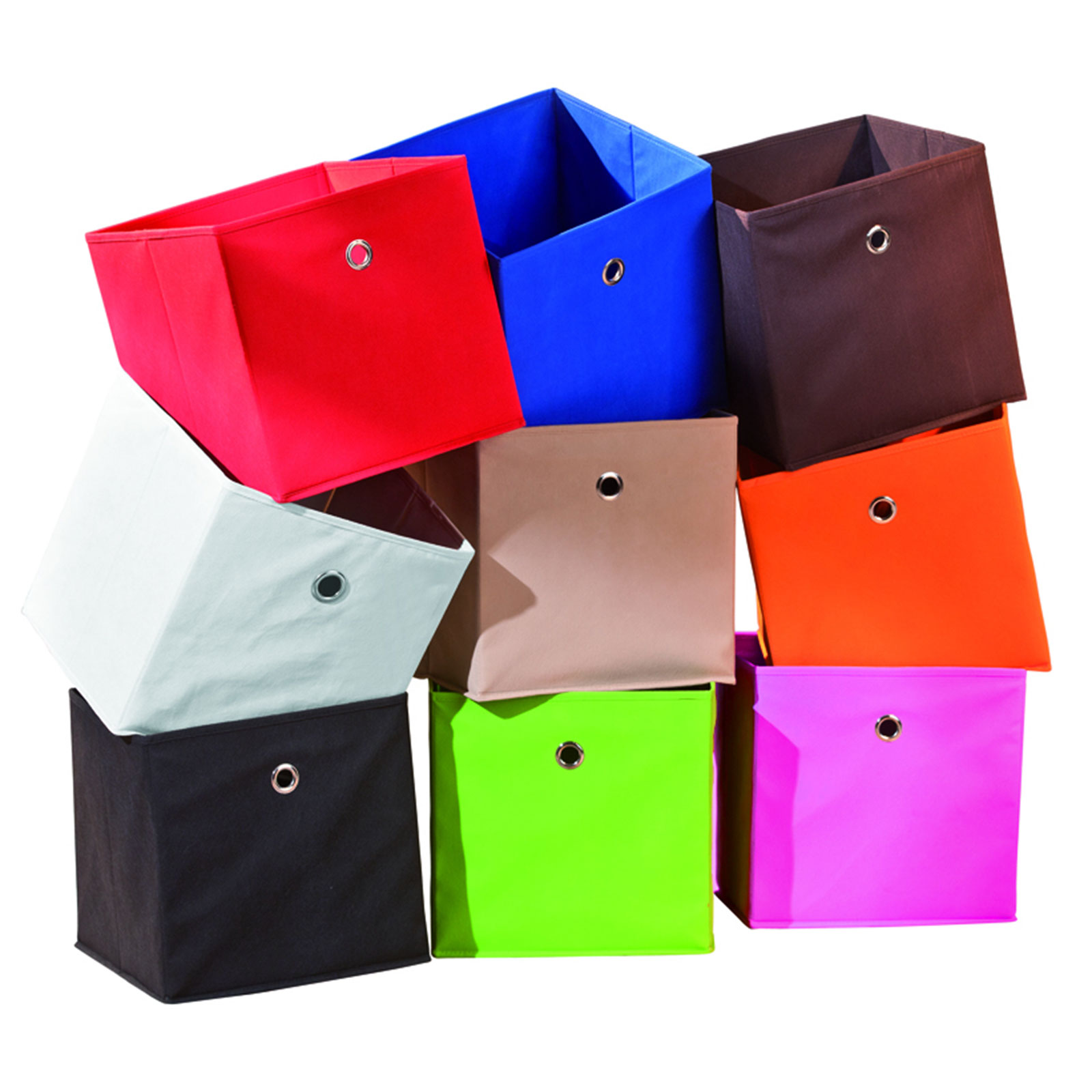 Faltbox WINNY - braun - mit Metallöse - 32x32 cm