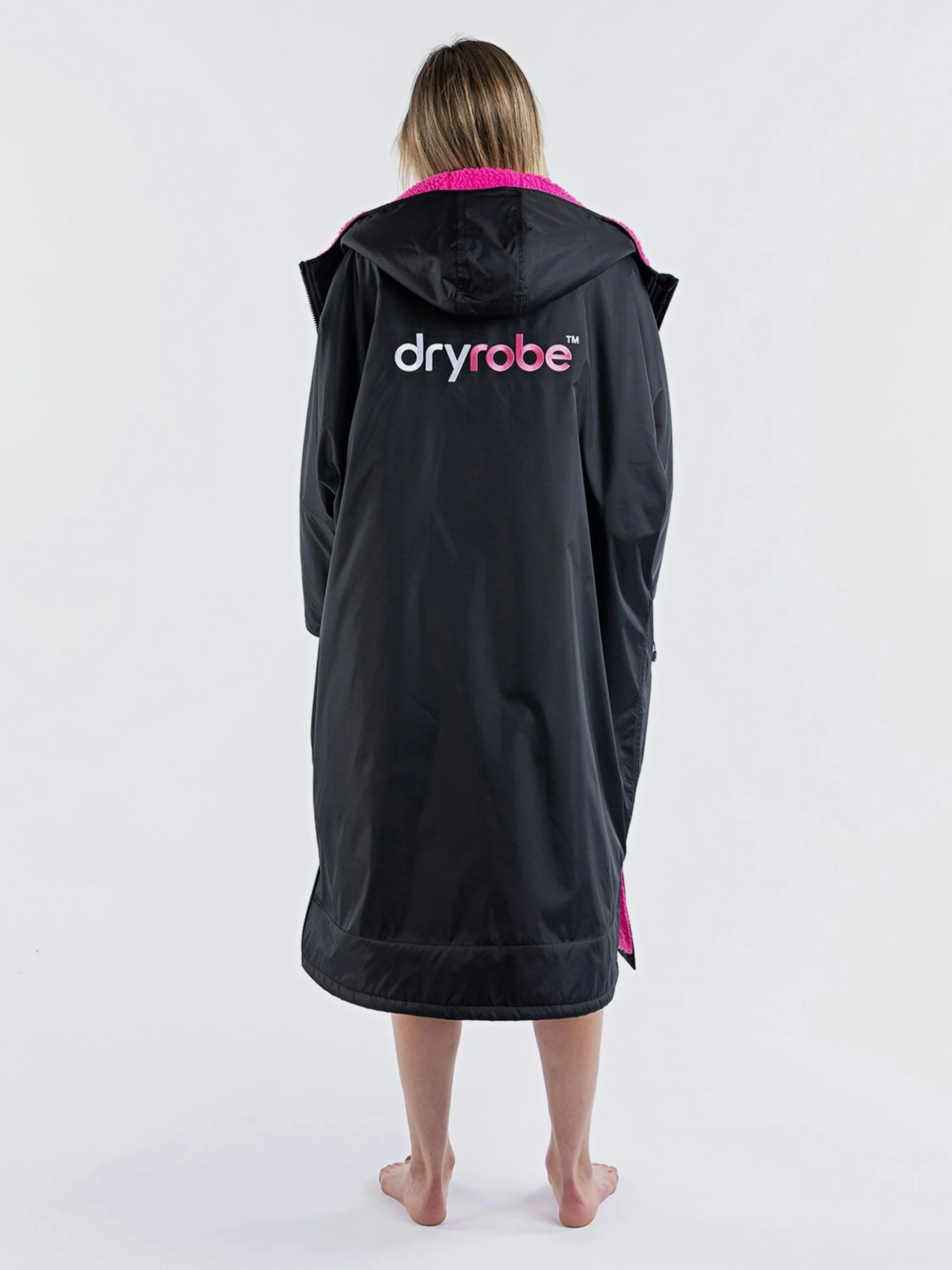 Zwart/roze - dryrobe Advance Adult Long Sleeve Changing Coats