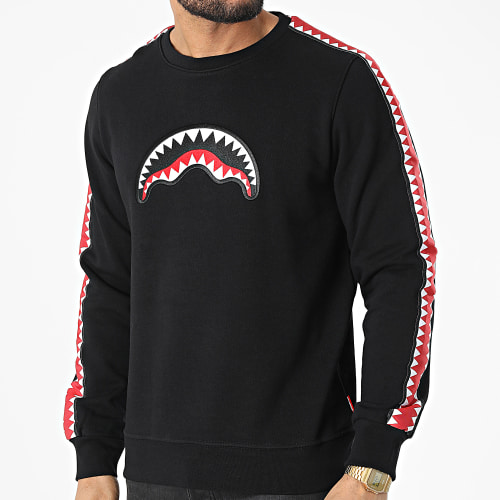 Sweat Crewneck A Bandes SP023 Noir