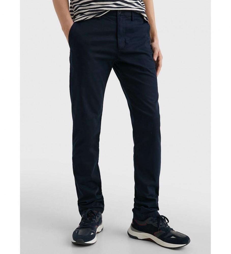Calça chino Tommy Hilfiger Denton 1985 Collection, azul marinho.