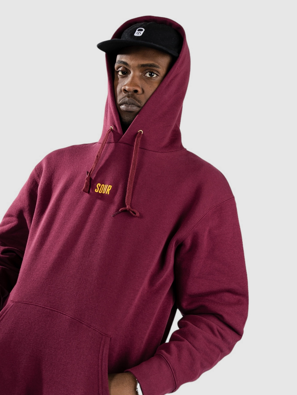Sour Solution Lines Hoodie burgundy