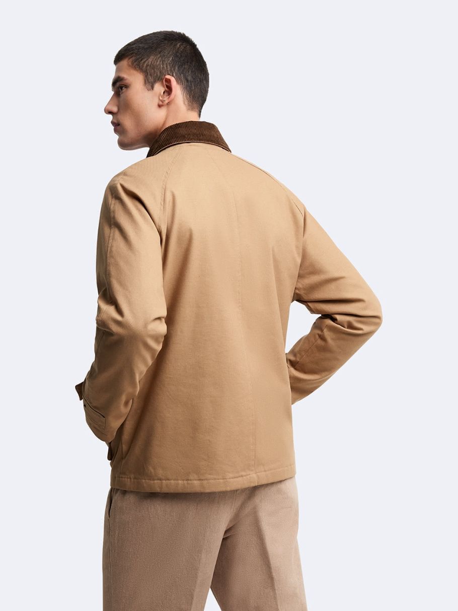 Blouson zippé col velours côtelé