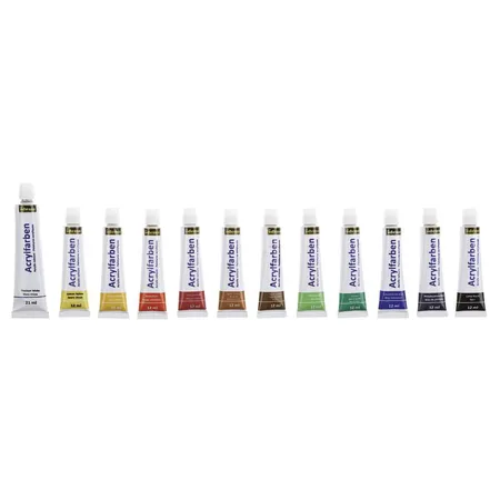 Idena Acrylfarben Set inkl. Deckweiß 11x12ml, 1x21ml