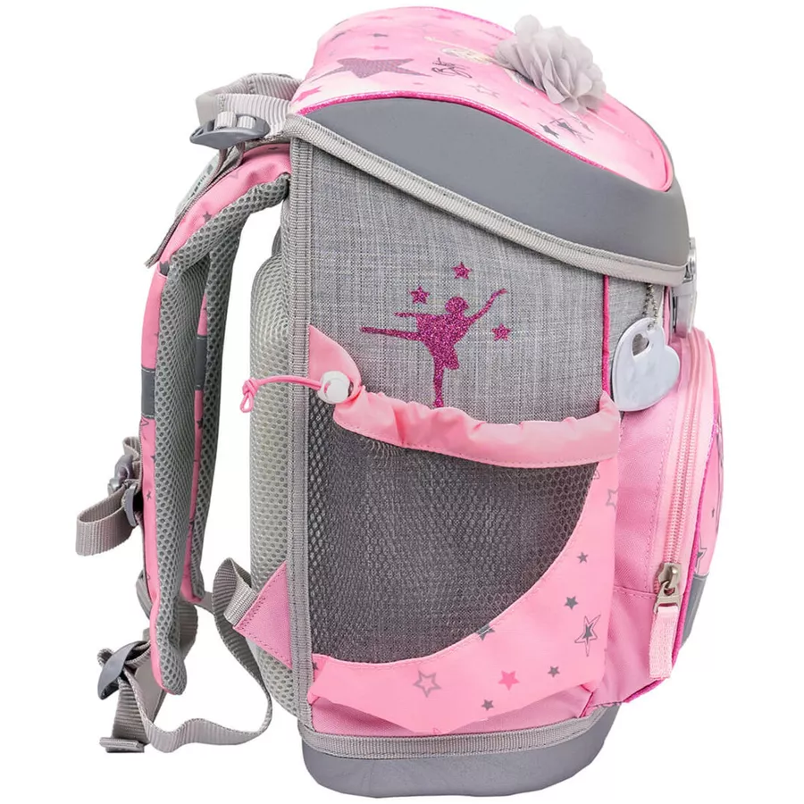 Belmil Schulranzen Mini Fit Schulranzen Set 4-teilig mit Brustgurt Ballet Light Pink