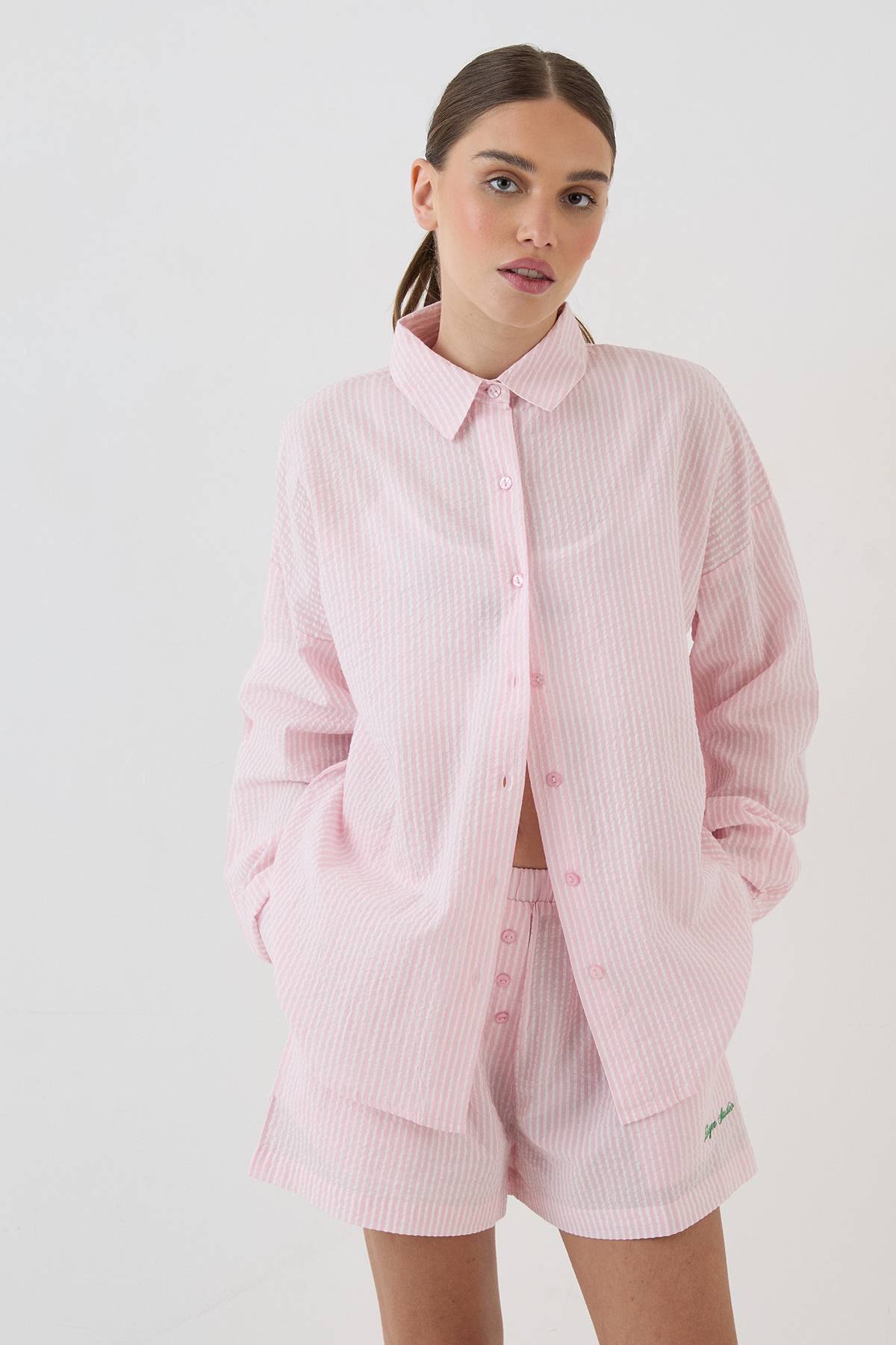 Chemise Oversize À Rayures Brodées Dsgn Studio