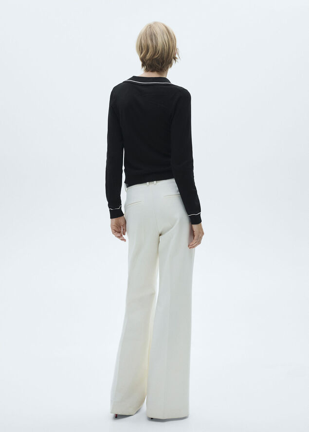 MANGO Knitted polo neck sweater Black