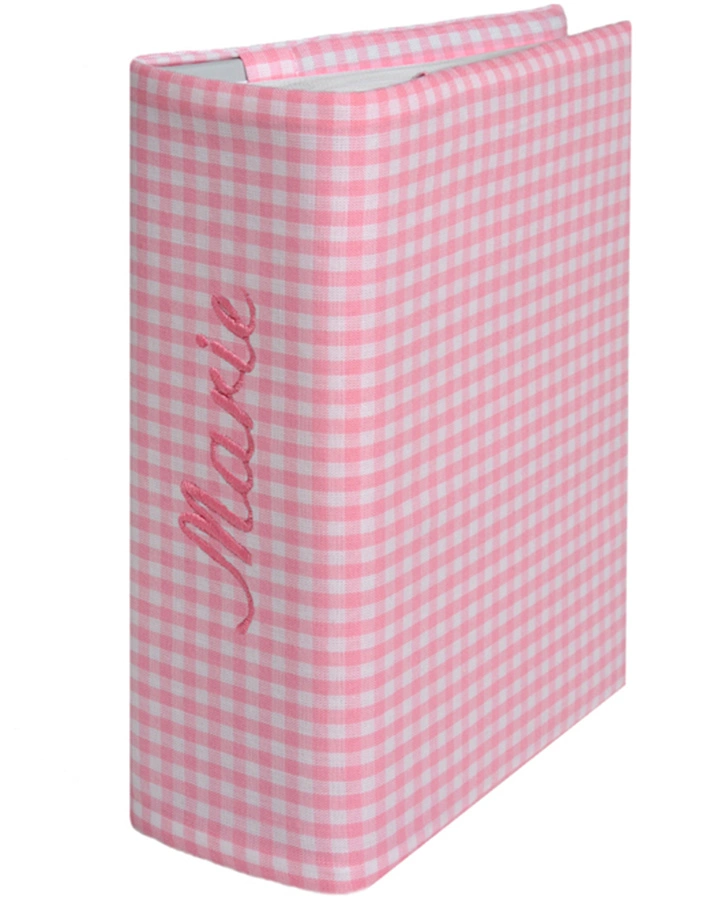 Personalisiertes Foto-Einsteckalbum rosa (Stickfarbe: wollweiss)