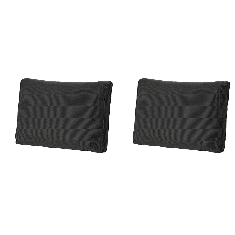 Madison - Lounge Rugkussen Rib black - Ca. 40x60 cm - Set van 2