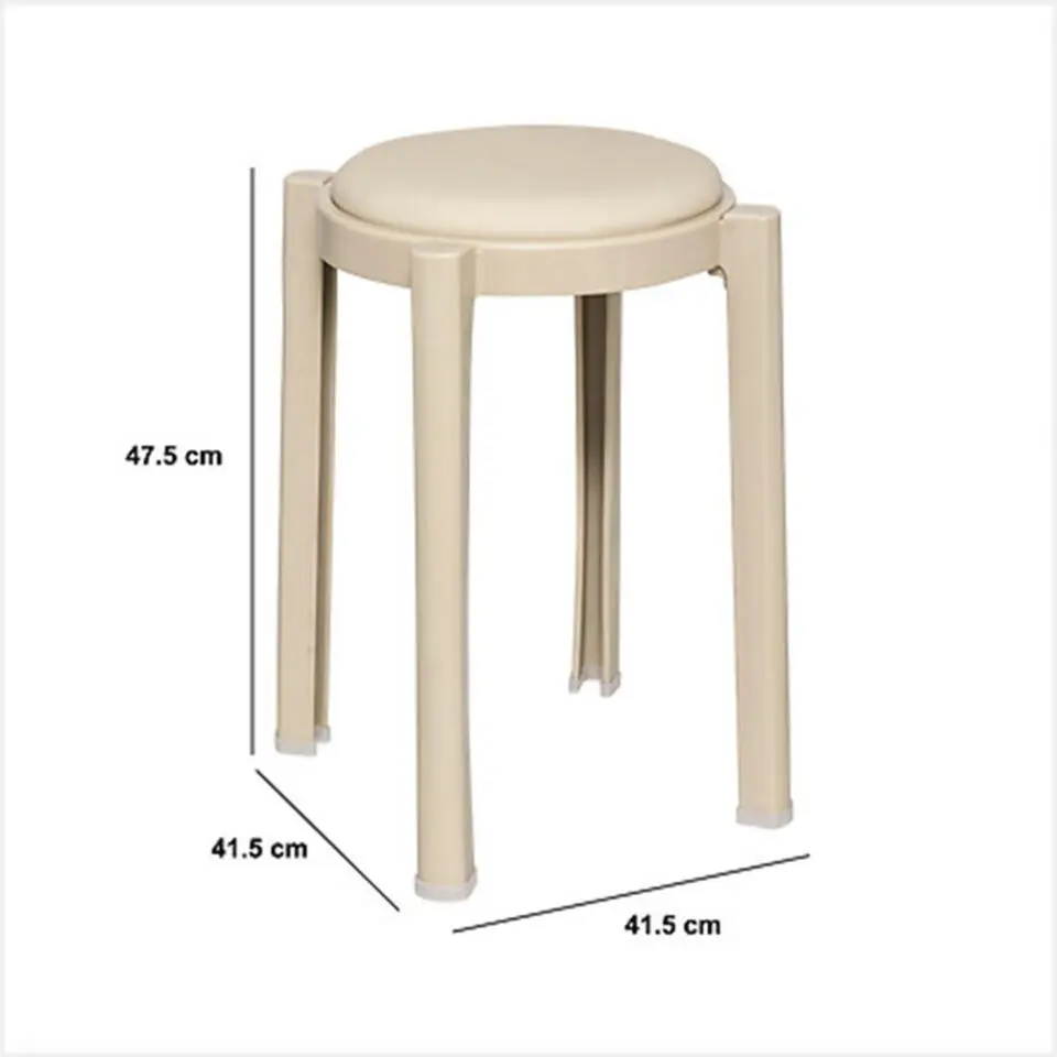 Five Bijzet krukje/stoel - beige - D41 x H47 cm