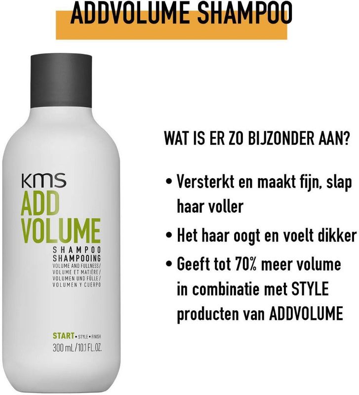 KMS ADDVOLUME SHAMPOO 750ML - Normale shampoo vrouwen - Voor Alle haartypes