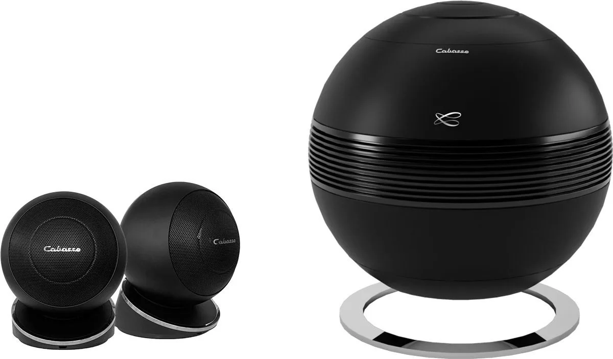 Cabasse Pearl Sub noir   iO3 noir mat sur socle (la paire) Chaînes hi-fi composées