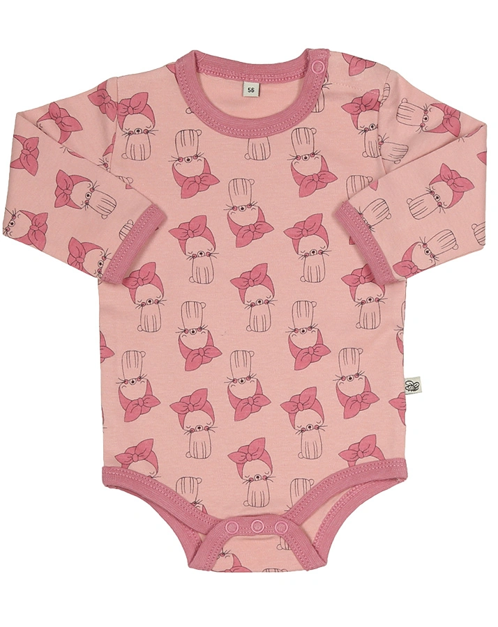 Langarm-Bodies MUSTER MIX 4-er Pack in altrosa/lila