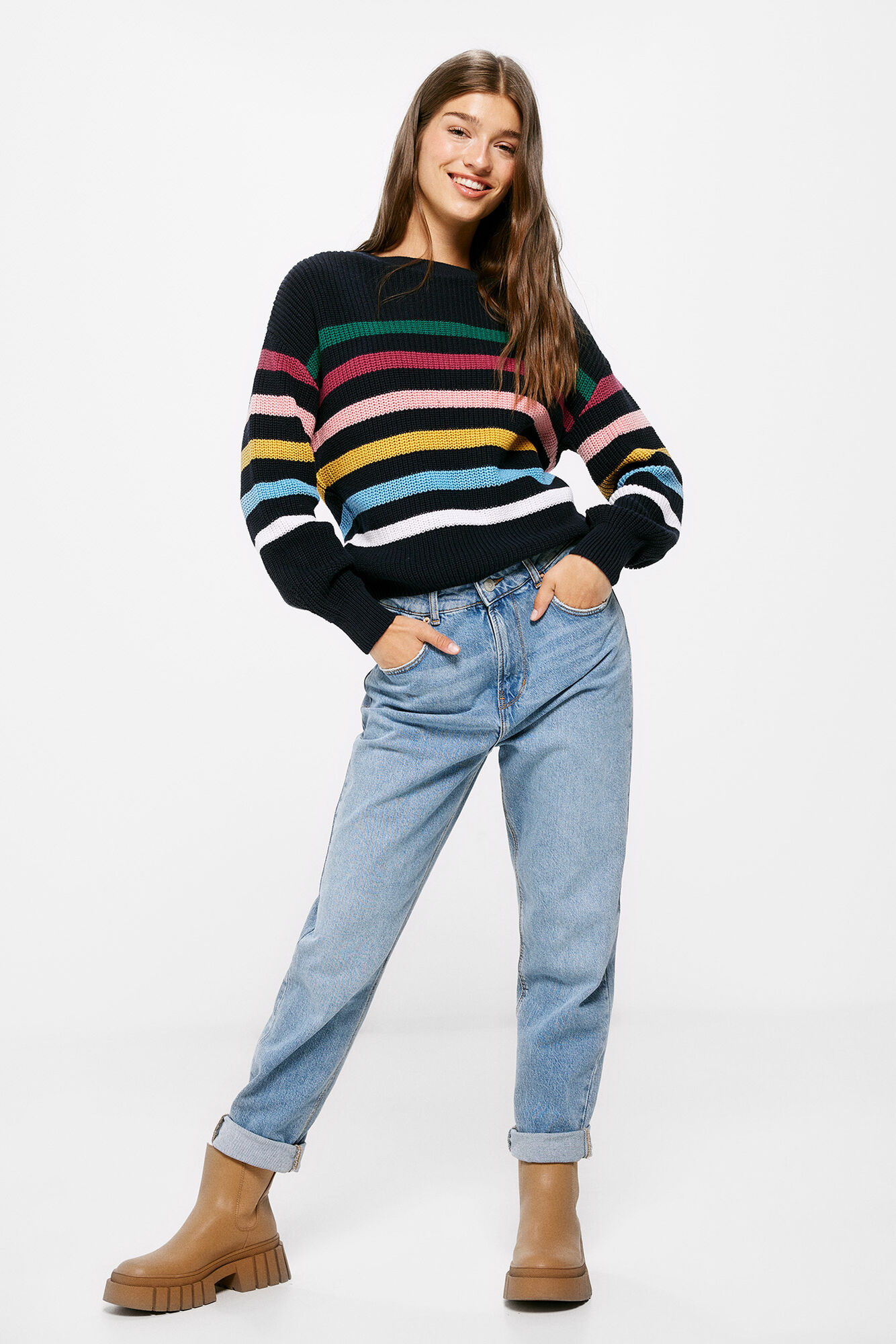 Camisa listrada multicolorida