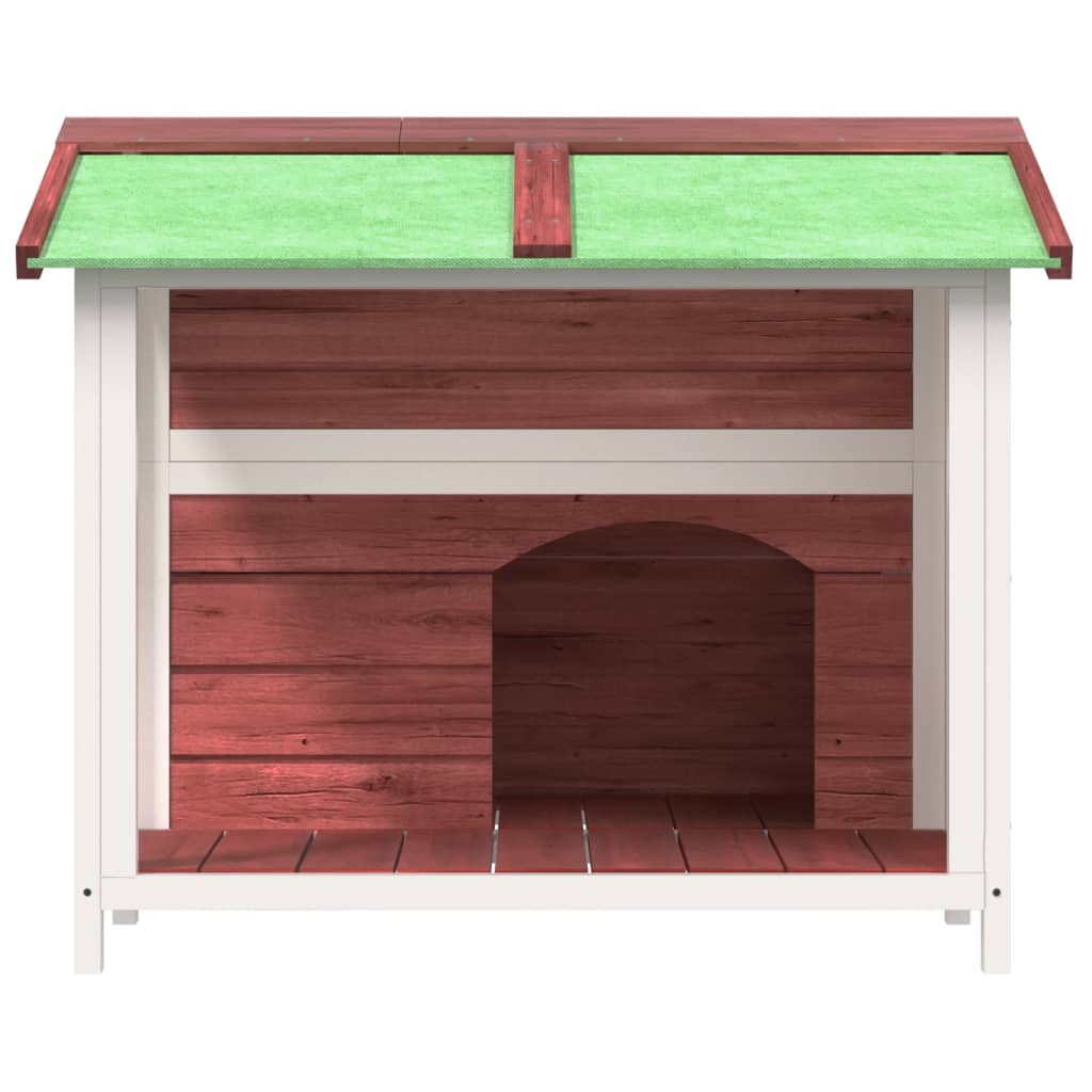 Casinha para cachorro vidaXL, madeira maciça de pinho, cor mocha, 96x87x80,5 cm