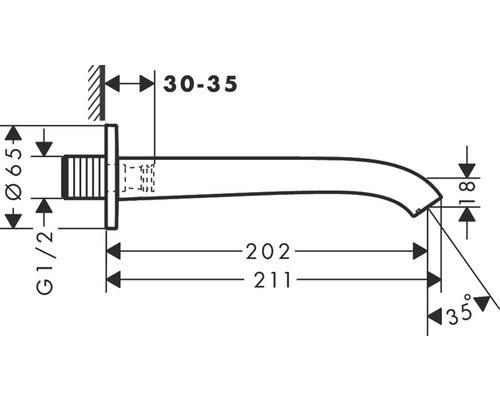 hansgrohe Vivenis badinlaat, matzwart, 75410670