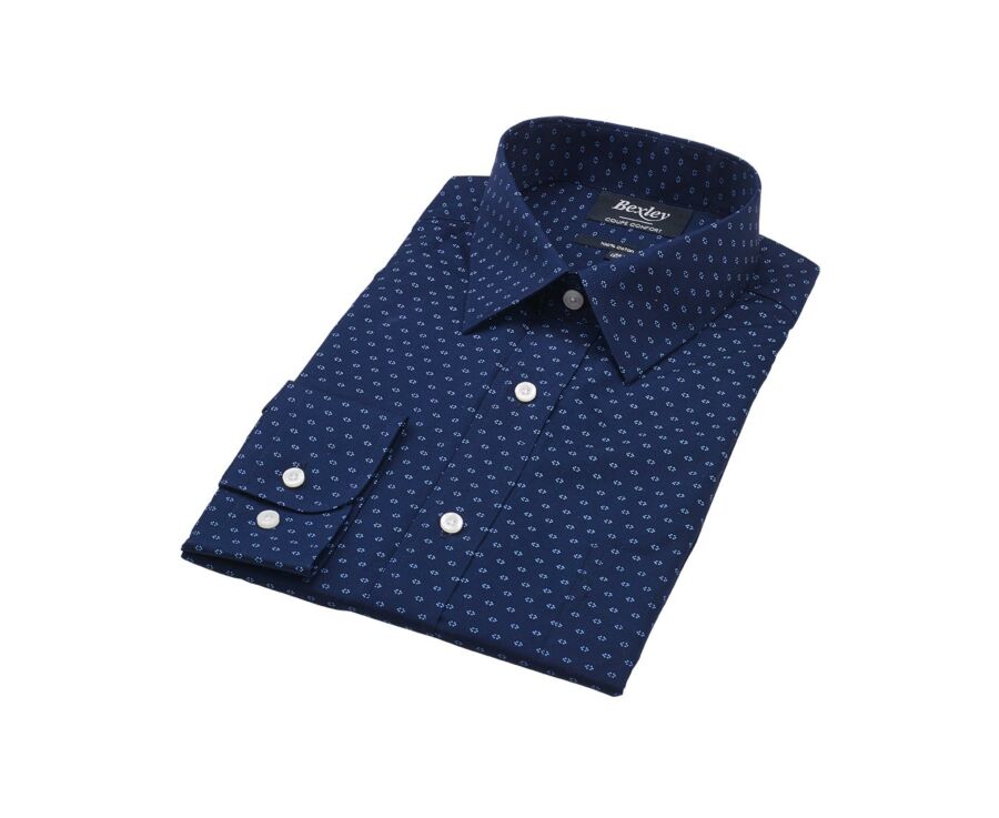 Chemise imprimée marine motif bleu - LÉOPHILE