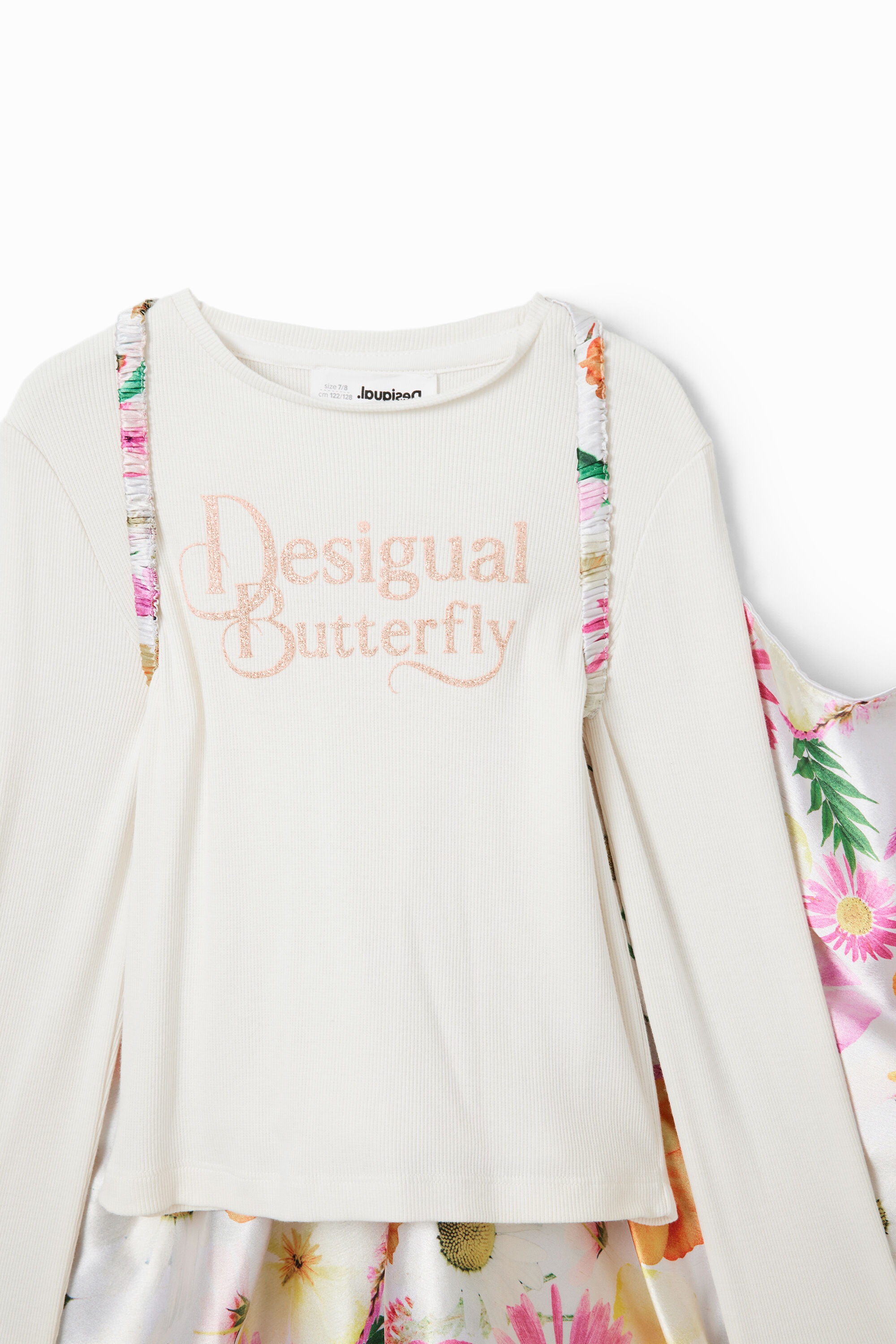 T-shirt tissu côtelé ailes papillon