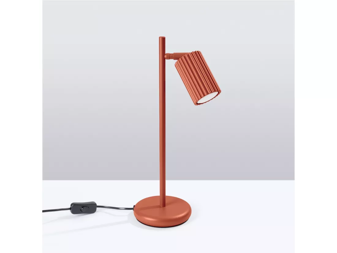 Lampe de bureau Karbon minimaliste en aluminium - 1 sources lumineuses - L.14,5 x H.43 cm - ocre rouge