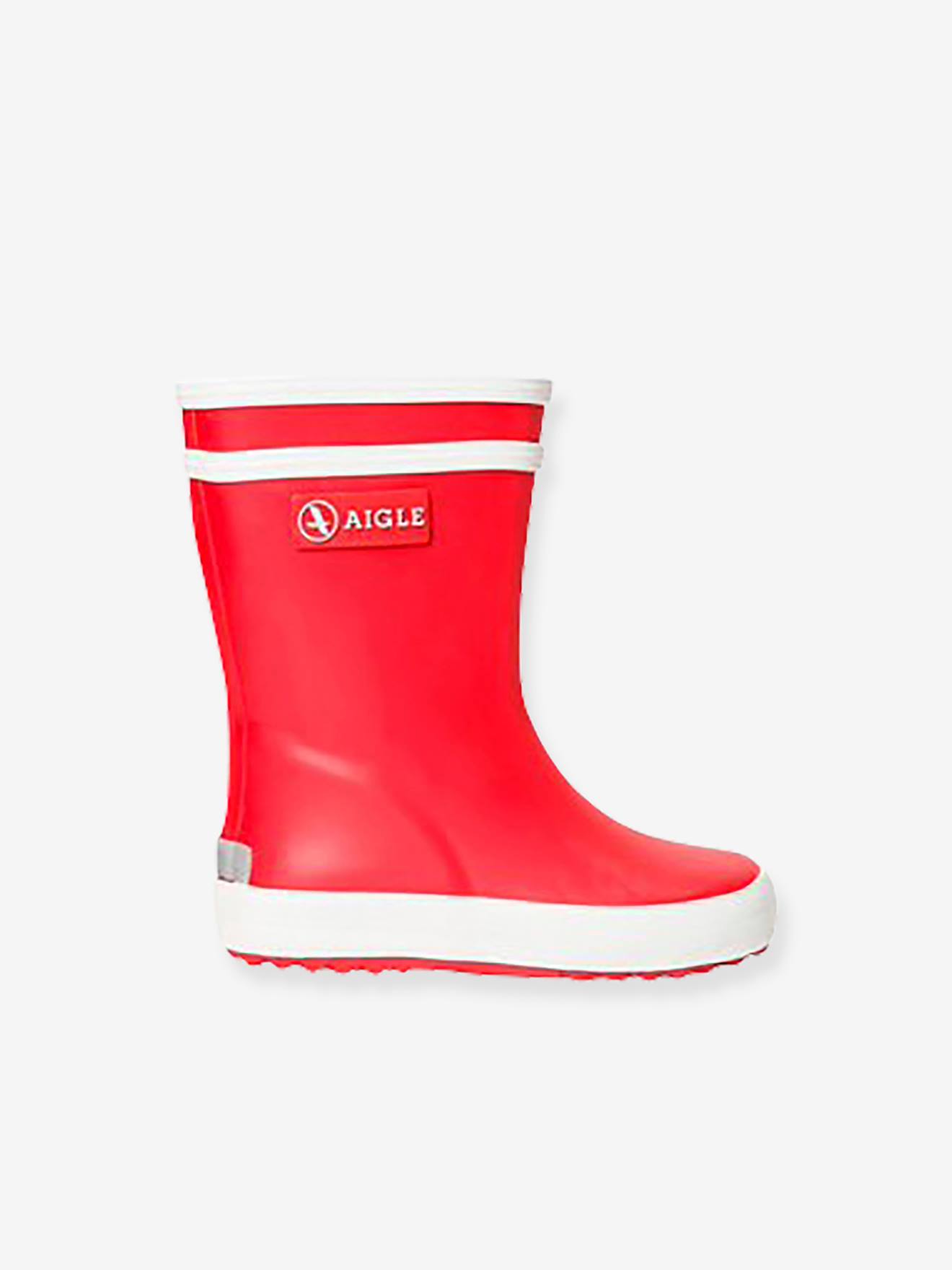 Botas aquáticas Baby Flac AIGLE® vermelhas, tamanho médio, lisas.