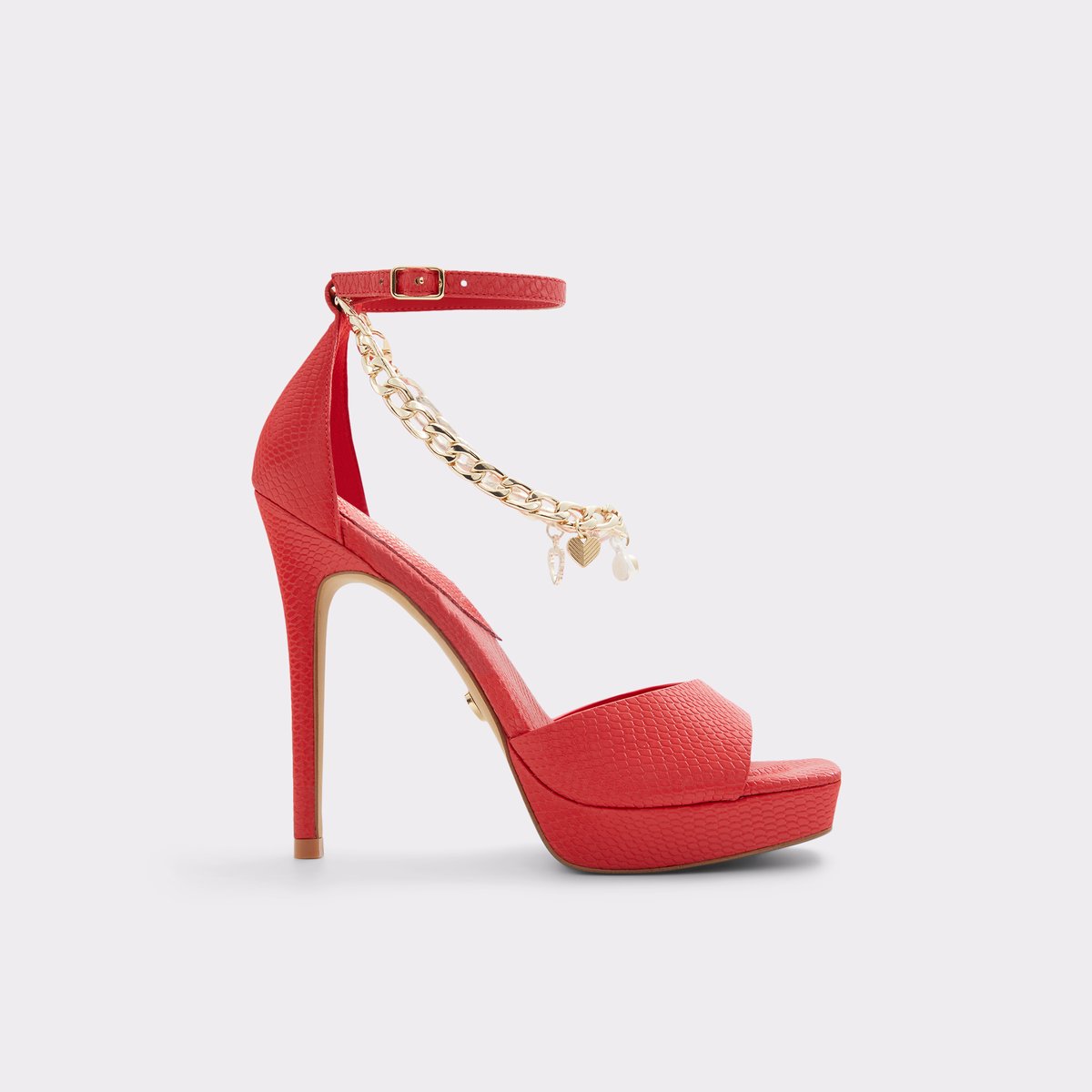 Prisilla Red Synthetic Snake Women High heels