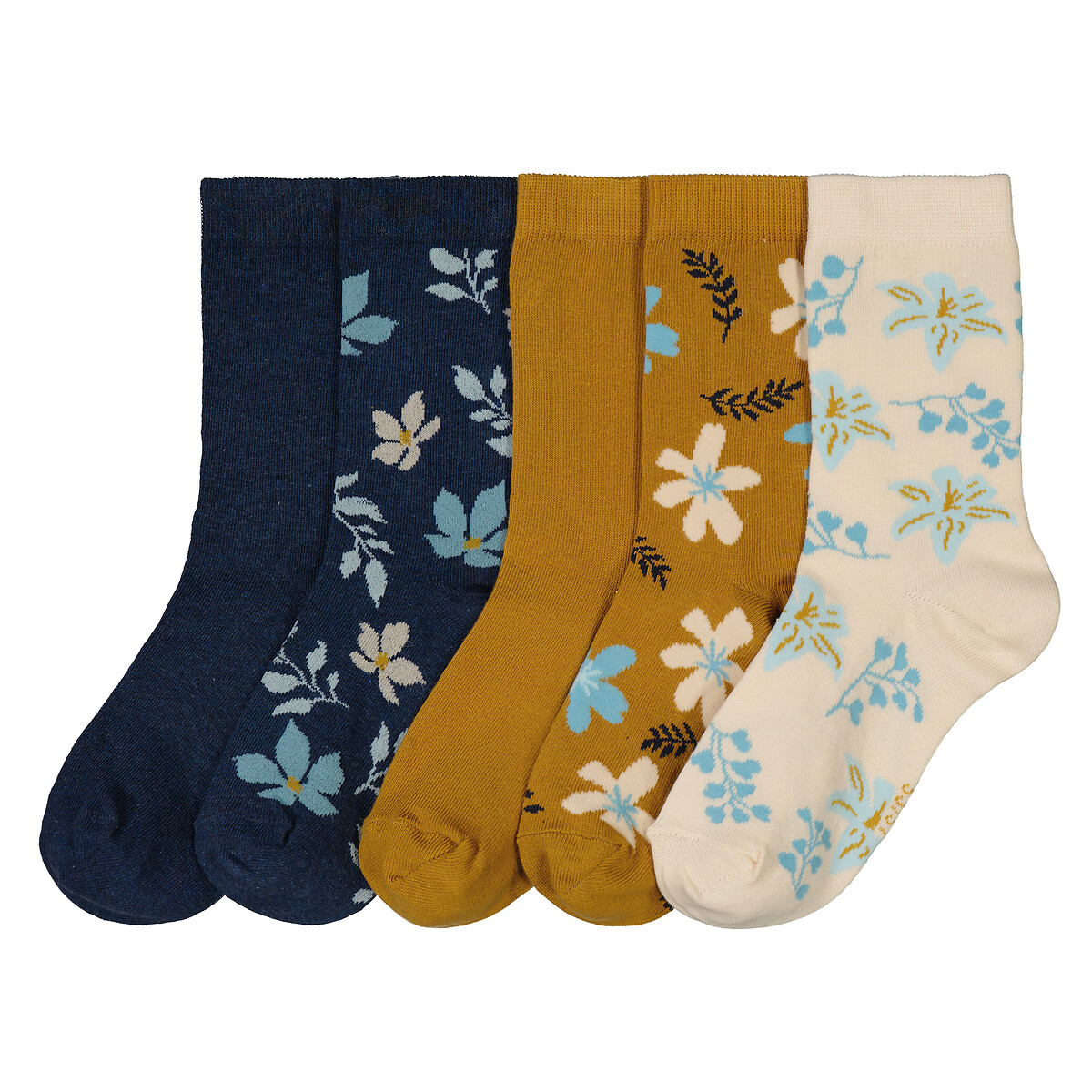 COLEÇÃO LA REDOUTE<br>Conjunto de 5 pares de meias com estampa floral
