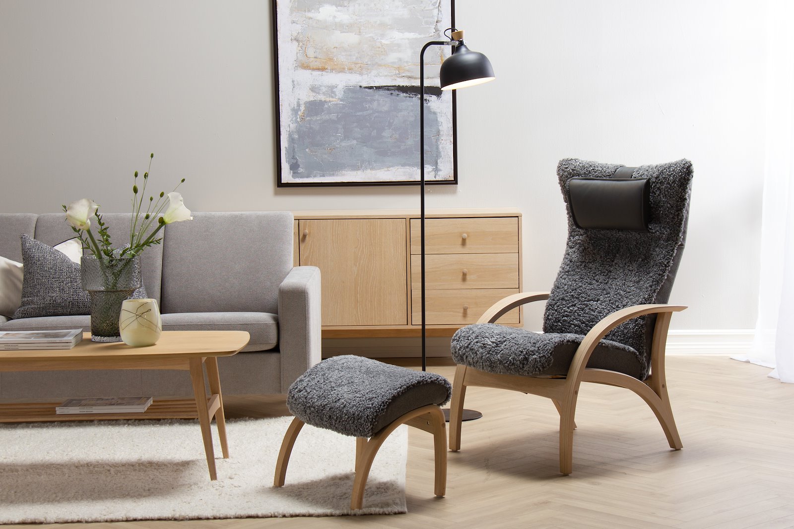 Design gulvlampe Sort